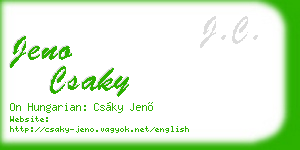 jeno csaky business card
