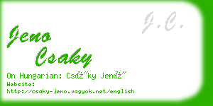 jeno csaky business card